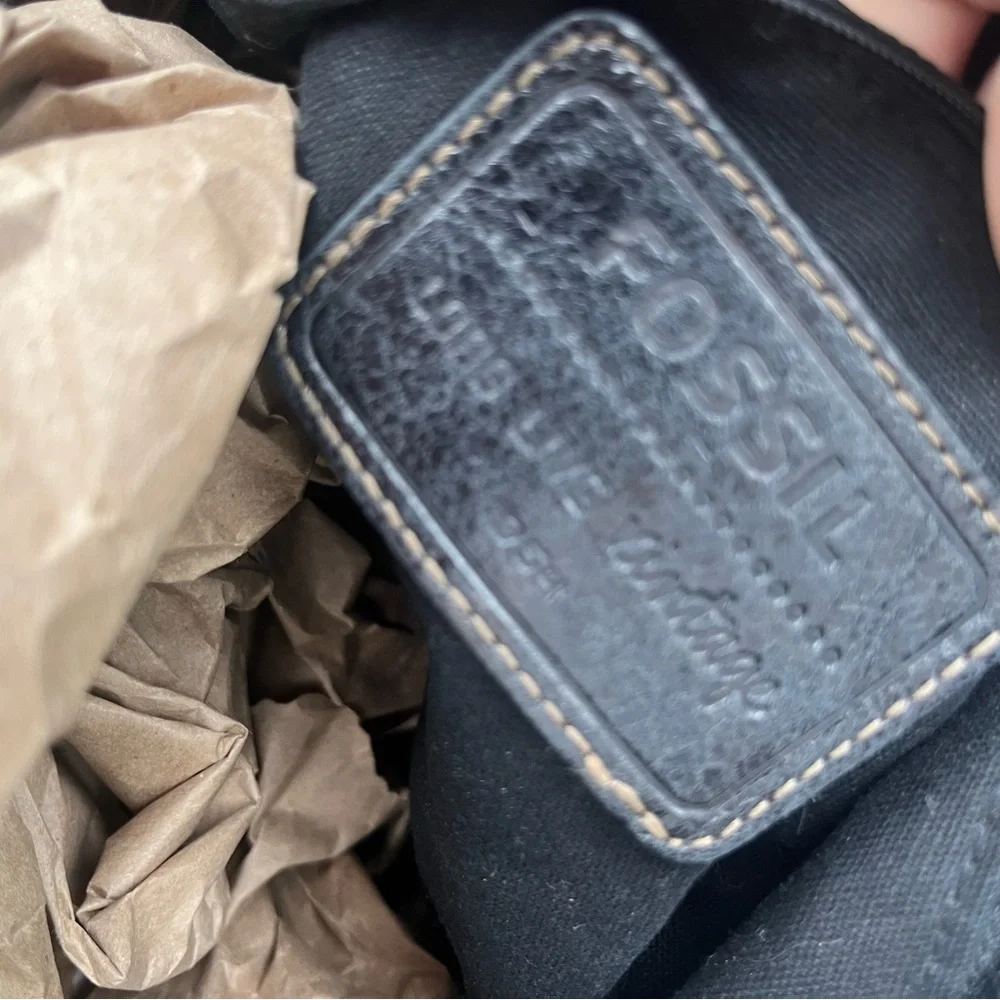 Fossil Black Canvas Tote & Wallet with Silver Accents - Picture 9 of 10